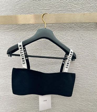 dior logo bralette price|Bralette Black Stretch Viscose .